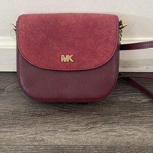 Michael Kors Two-Tone Burgundy Crossbody Bag